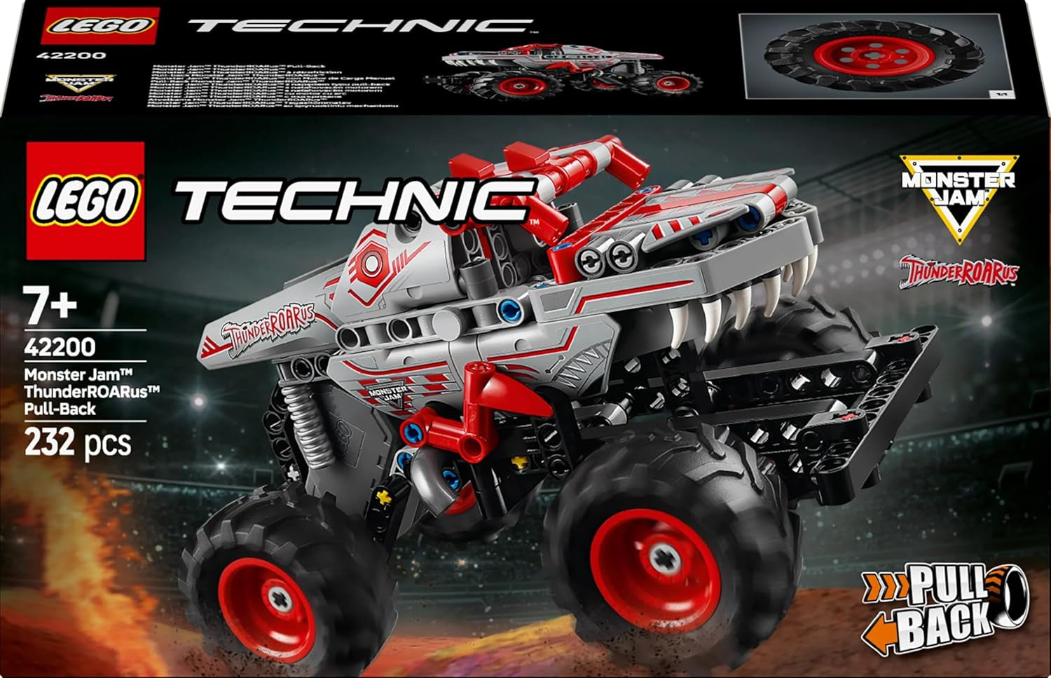 LEGO Technic Monster Jam Thunderroarus Výsuvná hračka Stavebnice Monster Truck pro děti Dárek pro chlapce a dívky Věk 7+ 42200 Stavebnic Besuche den LEGO-Store