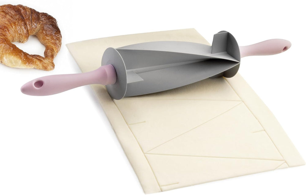 RODILLO CORTADOR DE Croissant, plast, šedá/růžová, 18 x 18 x 10 cm