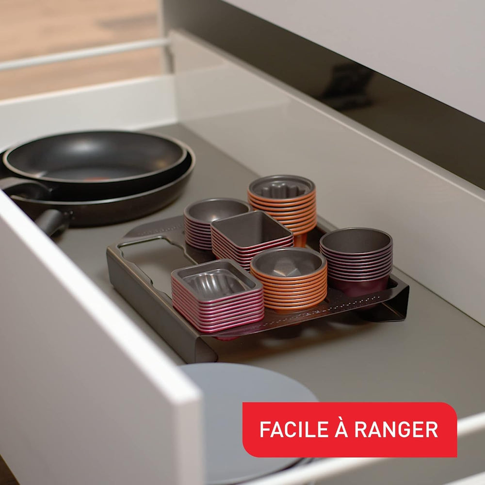 Set de 3 mulinete de madeleine Tefal Creabake J3079904 Rose
