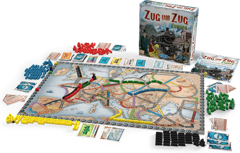 Asmodee, Ticket to Ride: Europe, Days of Wonder, Základní hra, Rodinná hra, Stolní hra, 2–5 hráčů, Věk 8+, 30–60 minut, Němčina
