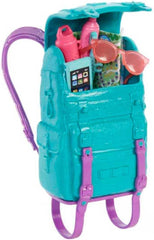 Barbie Camping Serie, 1x Puppe mit blonden Haaren, Wanderrucksack, Outdoor-Ausrüstung, Fernglas, Landkarte, Welpe, Zubehör, Geschenk für Kinder, Spielzeug ab 3 Jahre,HDF73