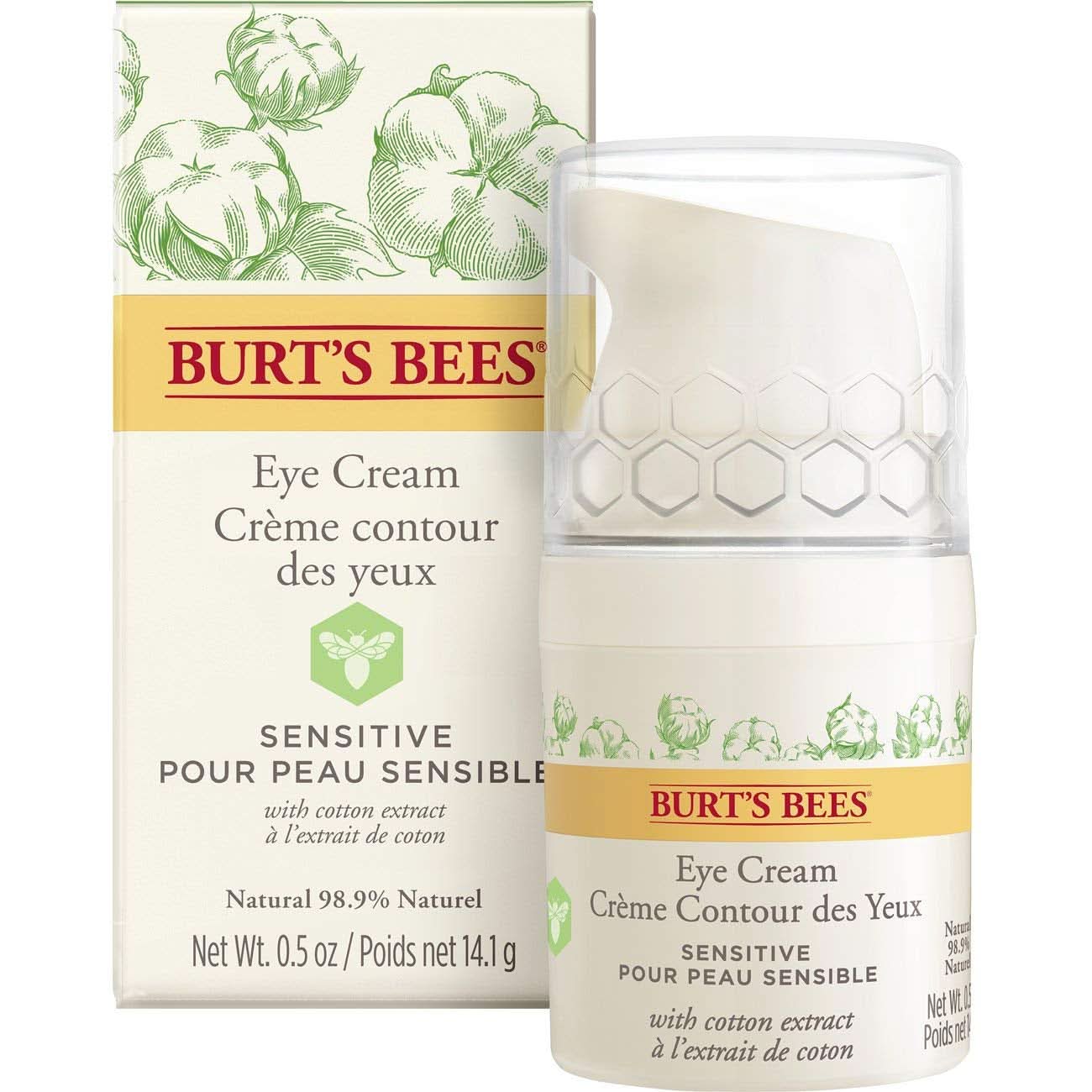Burt'S Bees Přírodní oční krém pro citlivou pokožku s extraktem z bavlny, 14 g Kosmetika a Beauty Naty Shop