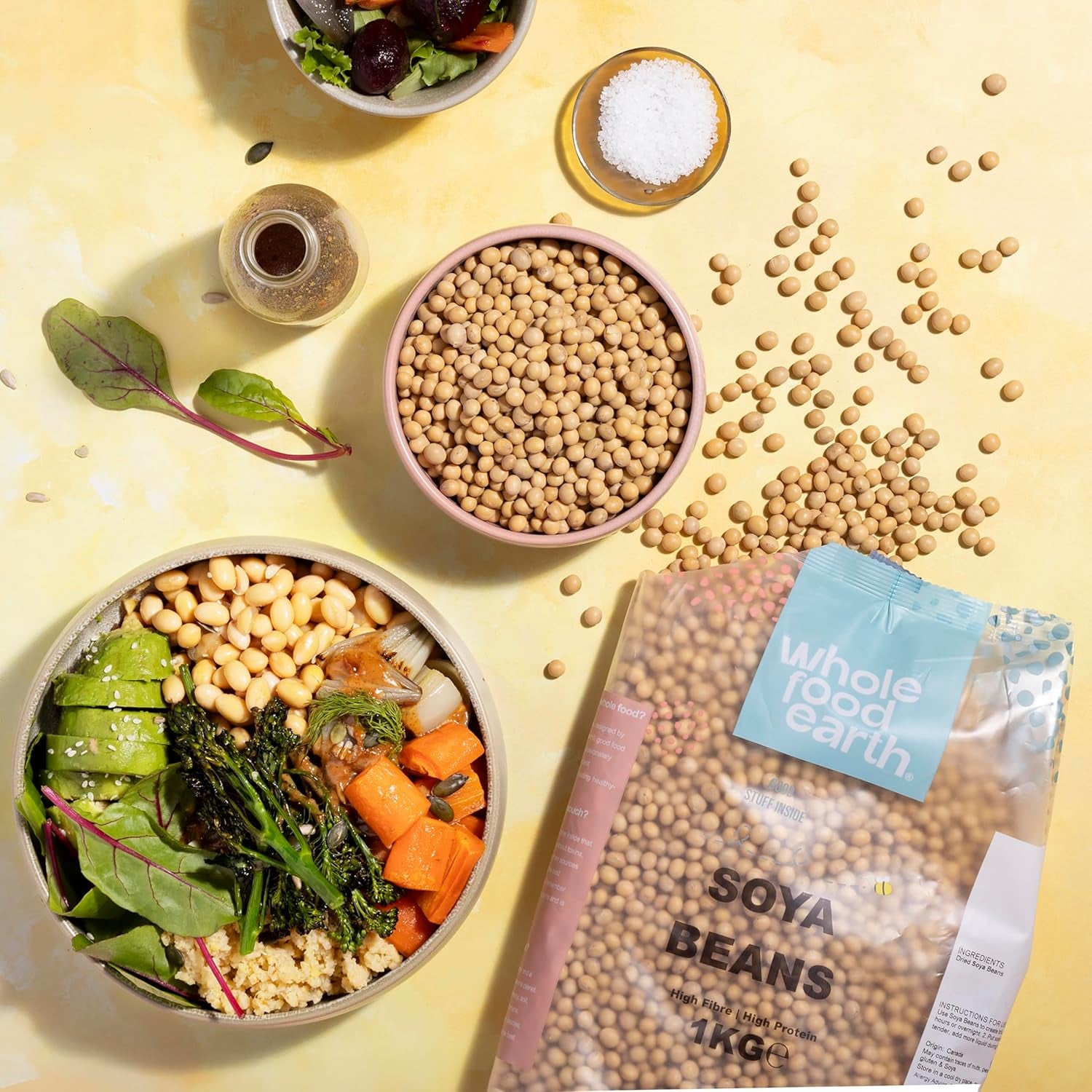 Wholefood Earth soja - non-GMO - natural - vegan - bez mléčných výrobků - bez přidaného cukru 1 kg