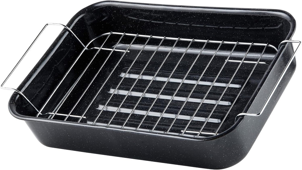 Russell Hobbs CW9161 Romano 34Cm Smaltovaný Bräter - Mit Gitter, Rechteckige Auflaufform Mit Rost, Spülmaschinenfest Ofenform, Grill Auflaufform, Bratform Für Backofen Ofenbeständig Bis 230° Formy a plechy na pečení Naty Shop