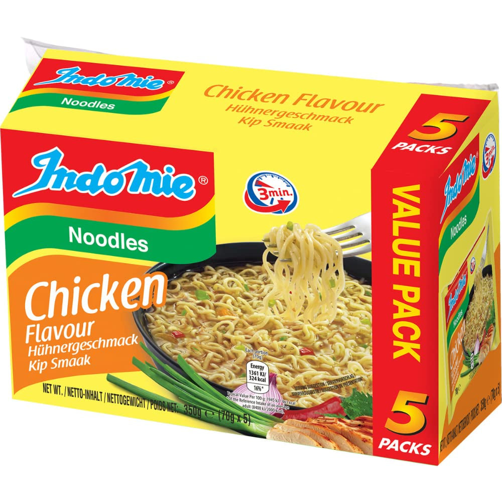 INDOMIE - Instantní nudle s krevetami, balení po 5 - (1 x 5 x 70 g)