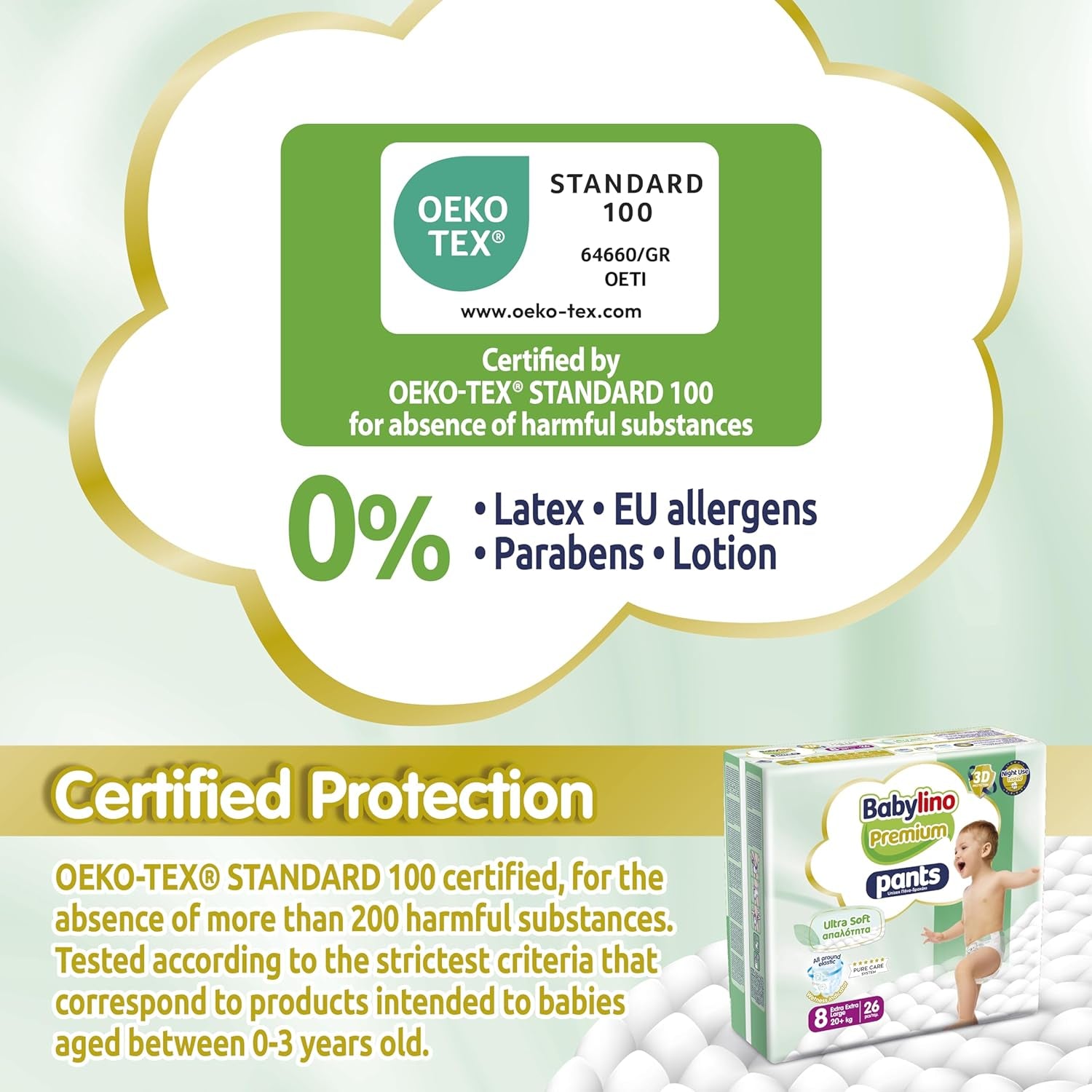 Prémiové kalhoty velikosti 8 s ultra měkkým filtrem, XXL (20+ kg), 104 kusů