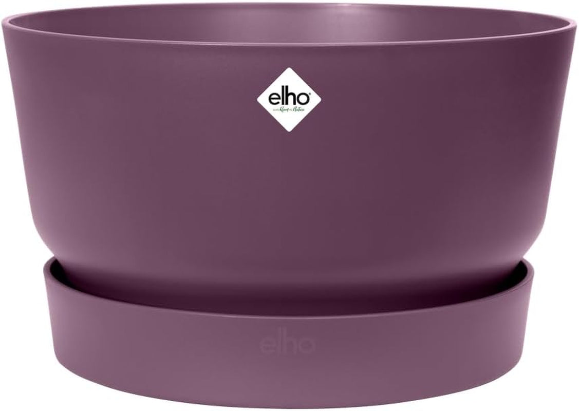 elho Greenville Bowl 33 - Ghiveci de flori pentru exterior - 100% plastic reciclat - Ø 32,5 x H 19,4 cm - Gri/Beton viu