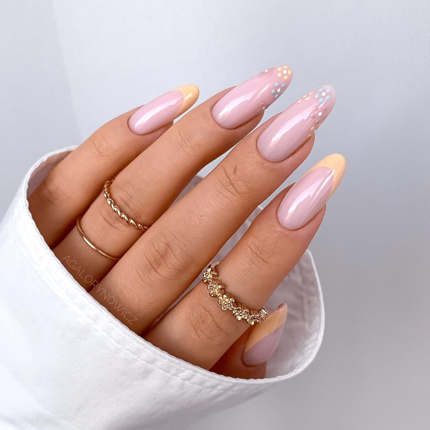 UV lak na nehty Semilac Hybrid 587 Tea Rose 7ml Fiori Collection