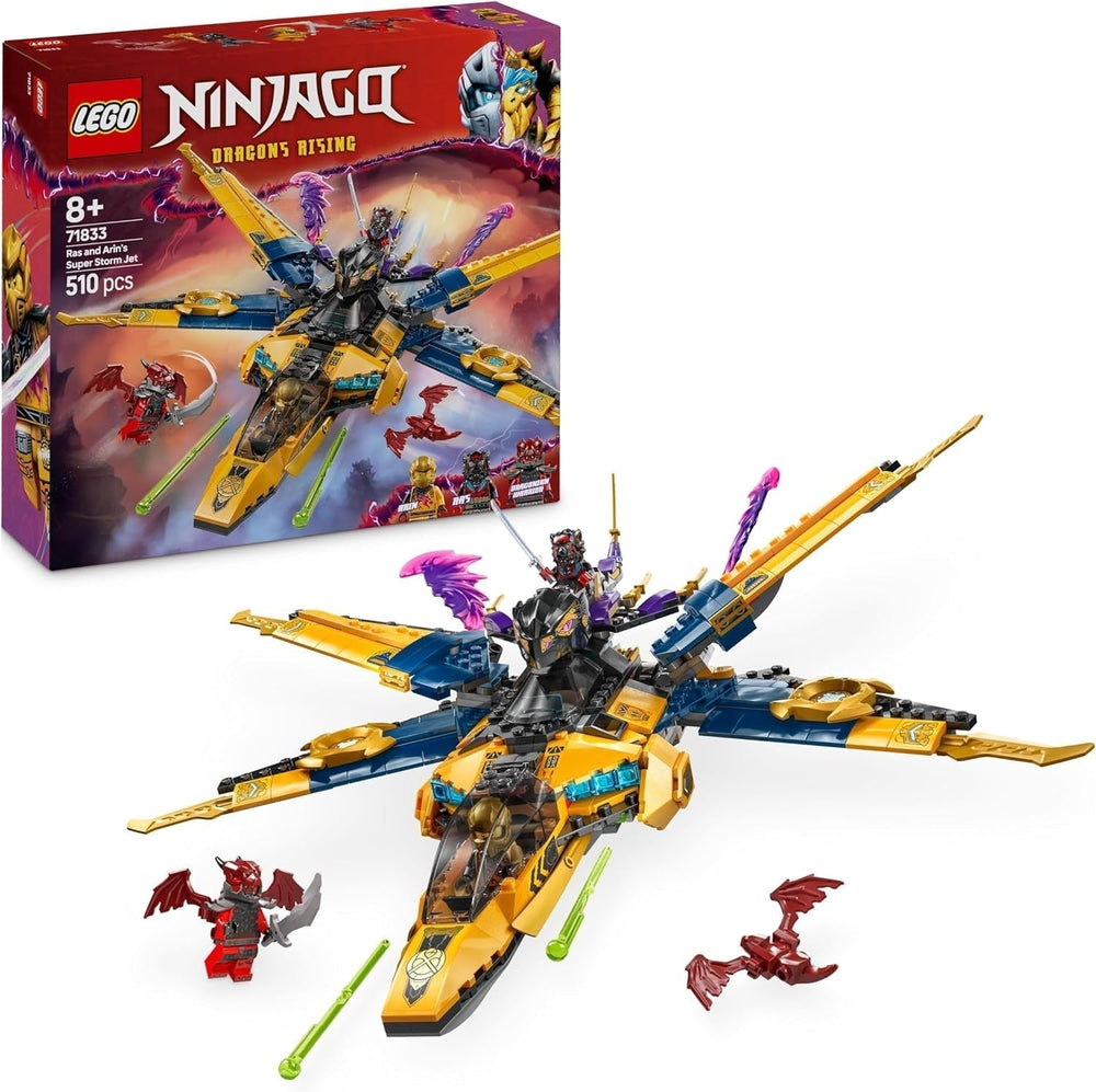 Ras a Arinův LEGO NINJAGO Super Storm Flyer - Hračka s dronem, vystřelovači, čepelemi a motory - Vč. 3 minifigurky na hrdiny nindžů – stavebnice pro chlapce a dívky od 8 let 71833 stavebnice Besuche den LEGO-Store Výchozí název