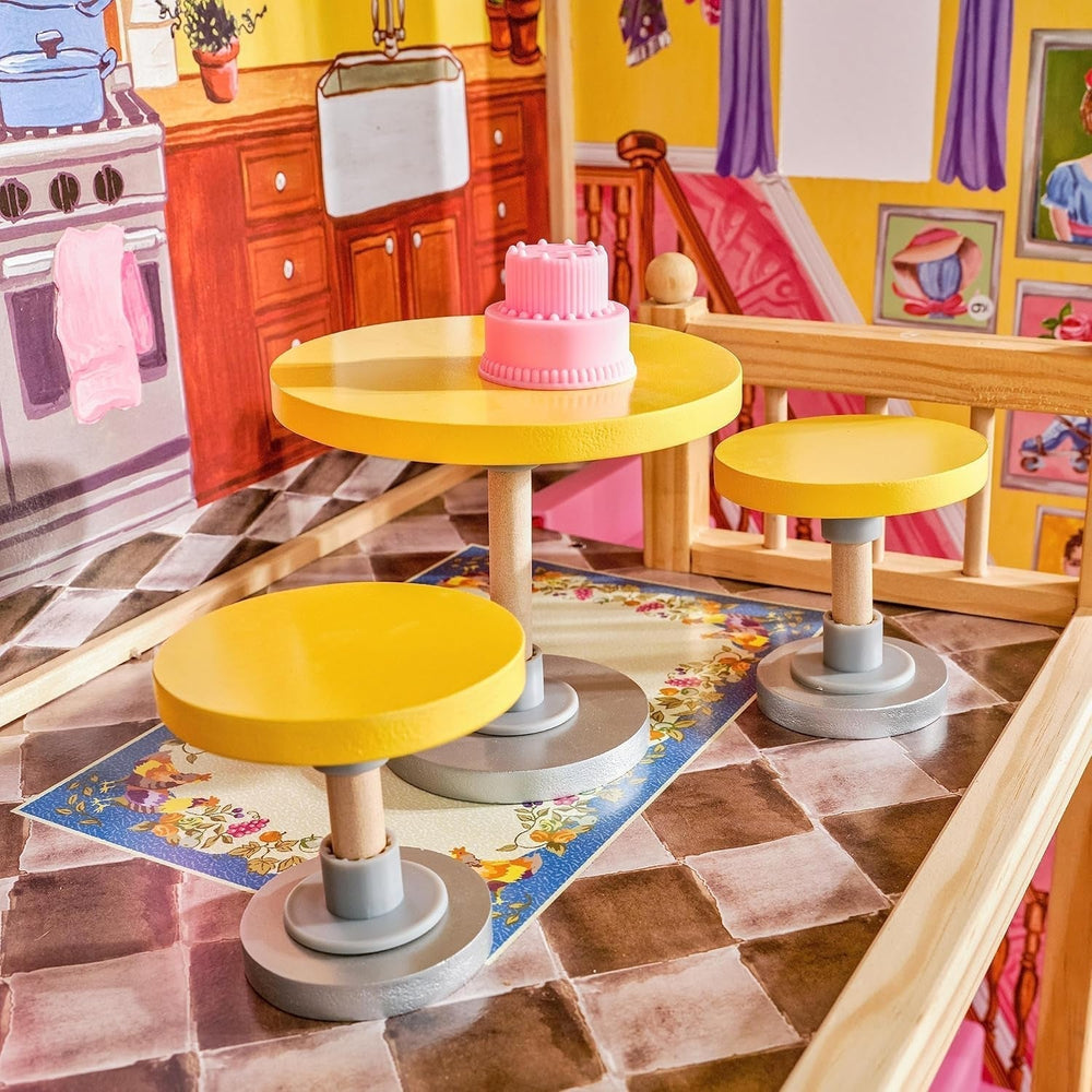 Dřevěný domeček pro panenky Kayla Kidkraft s nábytkem a doplňky, 3úrovňová herní sada pro panenky 30 cm, hračka pro 3 roky, 65092 – exkluzivně na Amazon Dollhouses Naty Shop