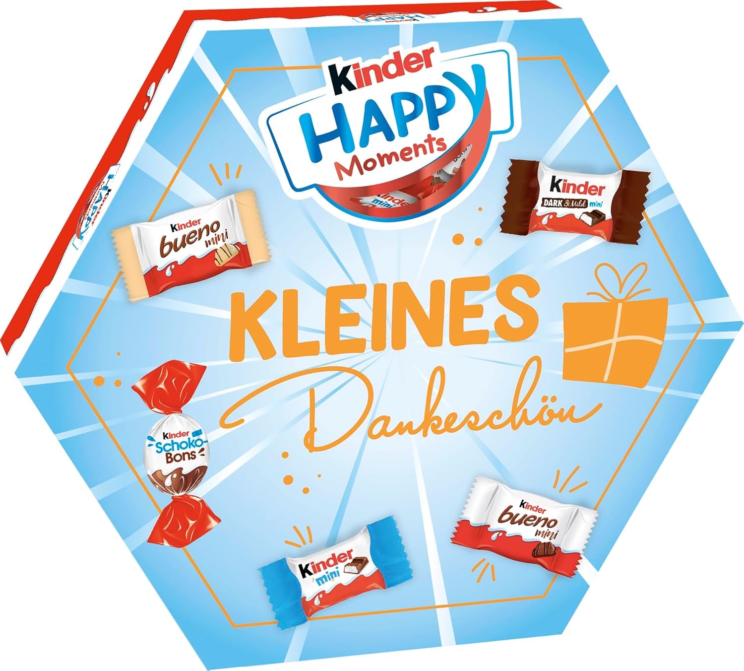 kinder Happy Moments Mini Mix - Valentýnský dárek pro něj a pro ni - Pro socializaci a sdílení s přáteli a rodinou - 161 g