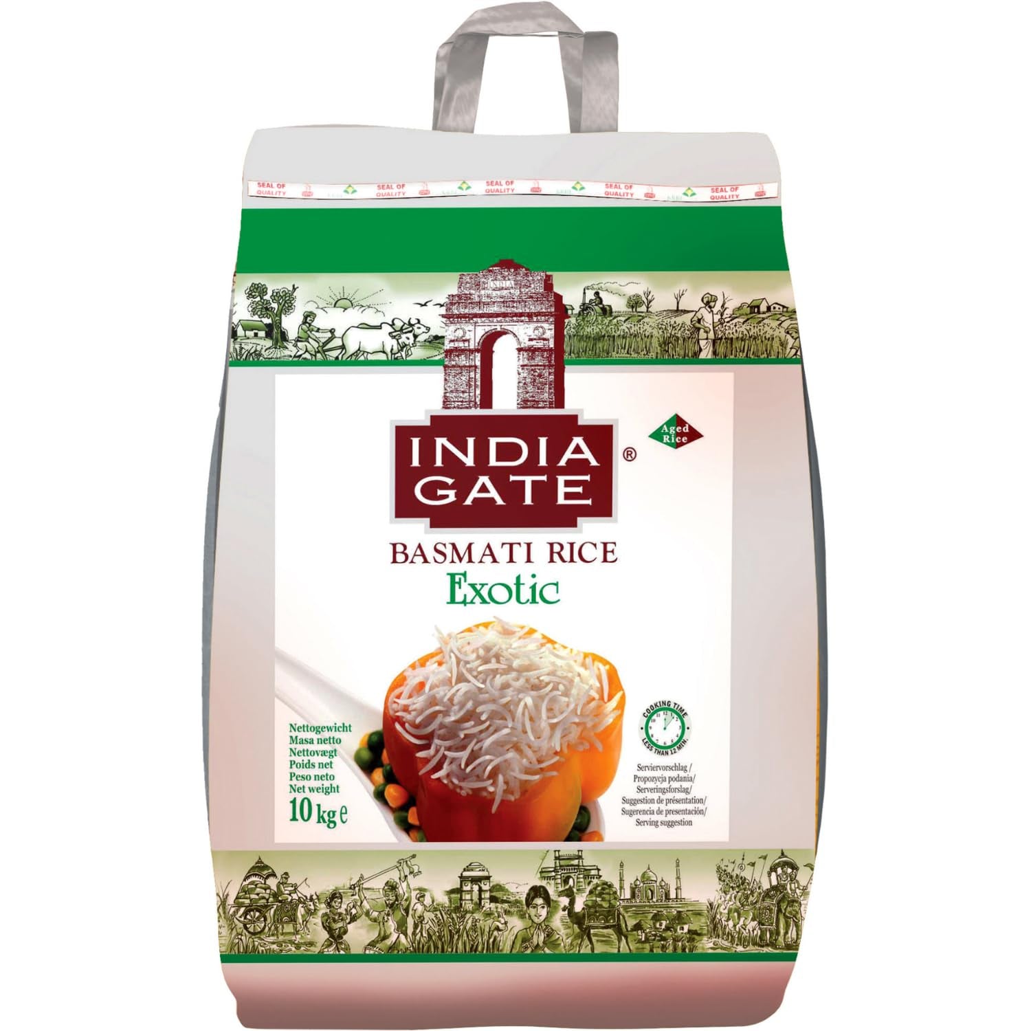 INDIA GATE Premium Basmati rýže – Jemná dlouhozrnná rýže, aromatická, z Indie, jemná dlouhozrnná (1 x 5 kg)