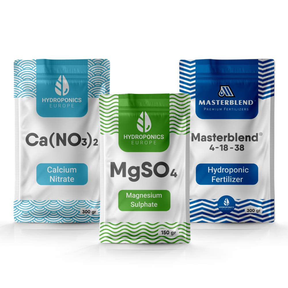 4-18-38 Kompletní sada hydroponických hnojiv | Hydroponický živný systém | Dodávka z EU | 0,75–4,0 kg (1,5)