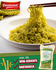 DIAMOND Mie zeleninové nudle, pšeničné nudle se zeleninovým práškem, bez vajec, rychlé a snadné, vegetariánské - 1 x 250 g