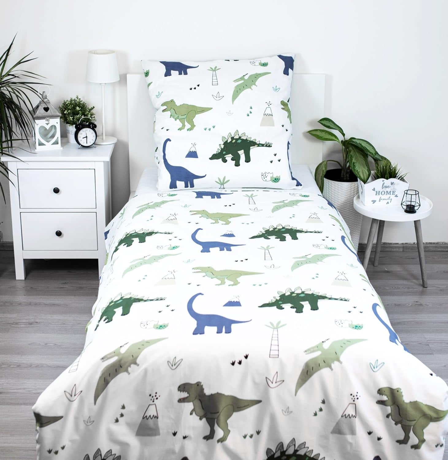 Lenjerie de pat pentru copii, reversibila, Dinozauri Lenjerie de pat - copii Naty Shop Default Title