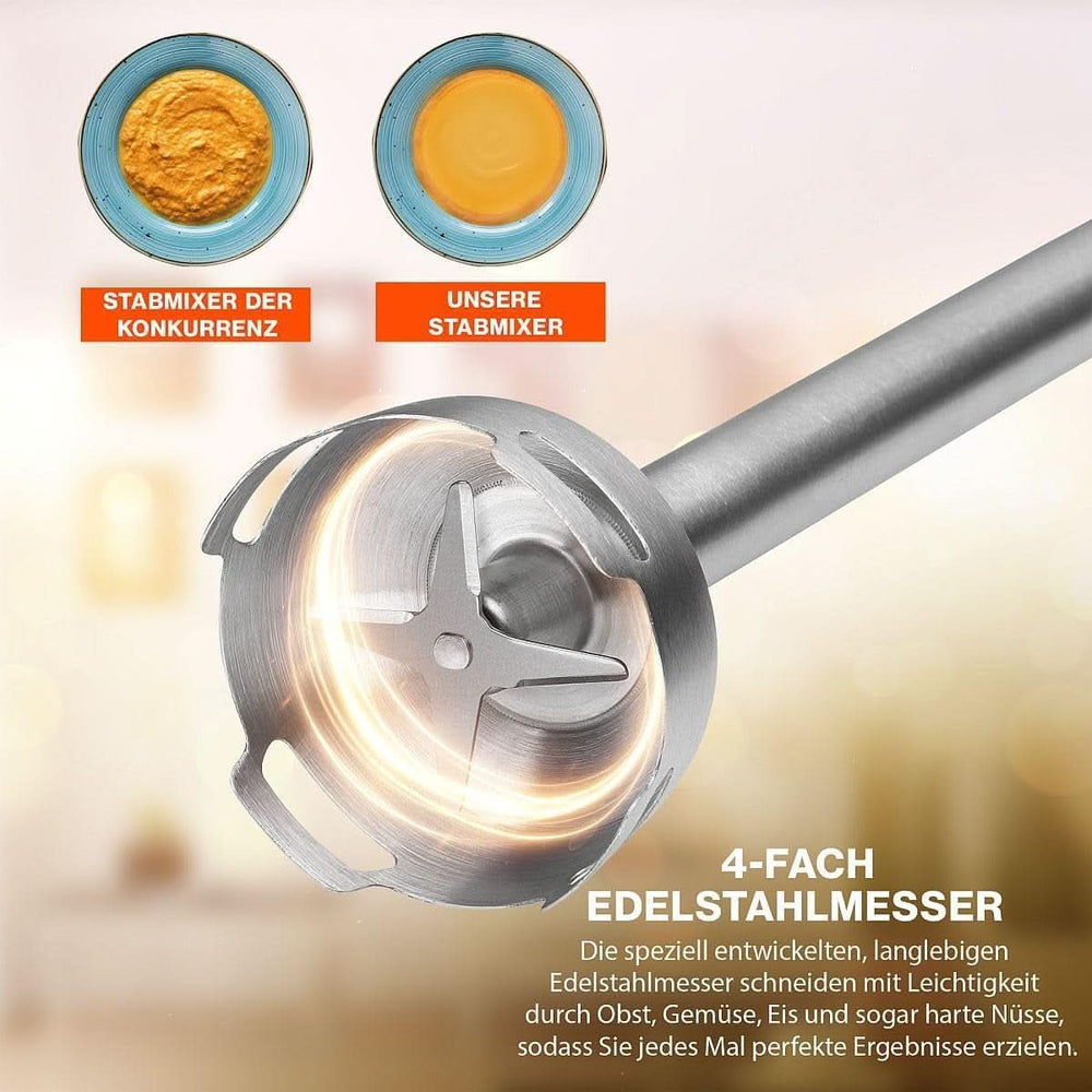 Proficook® 2v1 stojanový mixér & Schneebesen | Stabmixer 1000 Watt Für Mixen, Zerkleinern & Pürieren | Smoothie Maker M. Langem Mixstab | Pürierstab M. Edelstahlgehäuse & Soft Touch-Griff | PC-SMS 1220 Matka a dítě Naty Shop