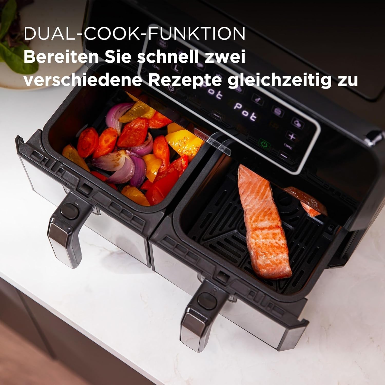 Kenwood Khealthy Twin Airfryer, 8L (2X4L), cameră dublă, 8 programe, funcție Dual Cook & Sync Finish, ecran tactil Electrocasnice Naty Shop