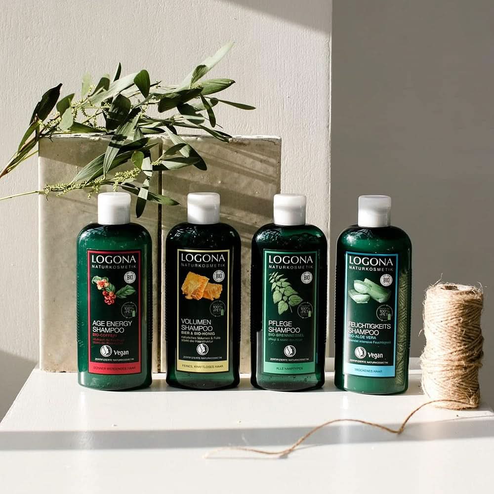 Přírodní kosmetika LOGONA, šampon, organické kofeinové veganské složení, 250 ml Sprcha a vana Naty Shop