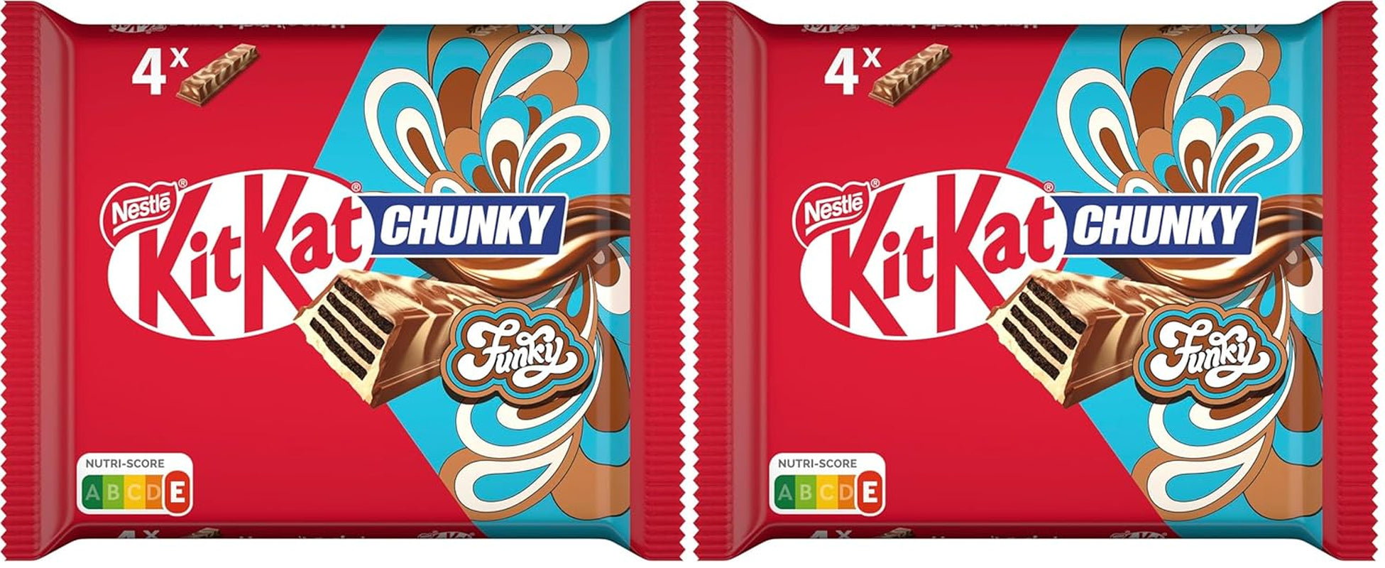 Nestlé Chunky Funky Crispy Wafer v mléčné čokoládě Multi Pack 2 Pack (každé 4 x 40 g)