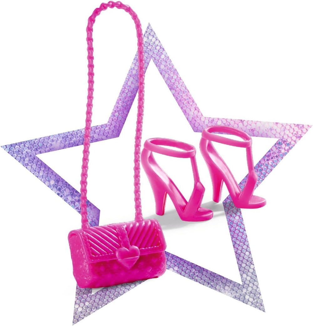 Simba Steffi Love Jeans & Glitter, asortat în 2 moduri, este inclus UN singur articol, top cu sclipici cu blugi și accesorii la modă, pentru păpuși de 29 cm, păpușa nu este inclusă, vârste 3+