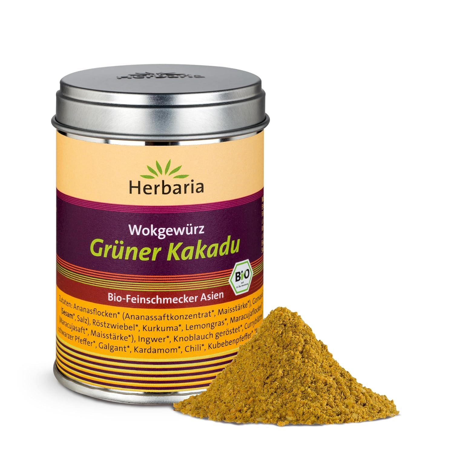 Herbaria Old Good Mild Curry bio 80g M-Dose – Currypulver, Currymischung - Bio-Gewürzmischung für klassische Curry-Spezialitäten z.B. Currywurst - erlesenen Složka v nachhaltiger Aromaschutz-Dose