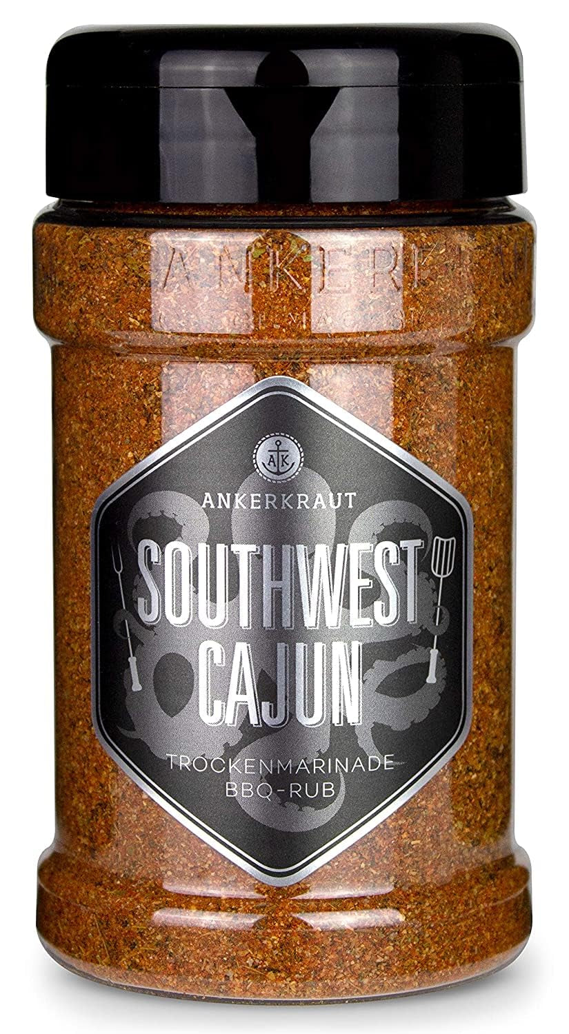 Ankerkraut Southwest Cajun, BBQ Rub Gewürzmischung zum Zubereiten von Gumbos und Jambalaya Gerichten, 170 g in Streuer