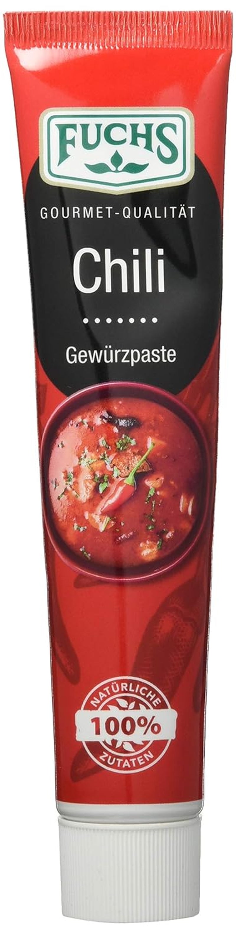 Fuchs Gewürze – chilli Gewürzpaste, vollmundig piquantes Aroma, Paste zum Würzen von scharfen Soßen, Fleisch-Gerichten oder Suppen jeglicher Länder-Küchen, 65 g
