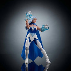 Masters of the Universe Origins Action Figure Frosta din colecția de desene animate, aproximativ 14 cm înălțime, din serialul TV din anii 1980, prințesa puterii cu forță de gheață, design detaliat și pelerină, JBM87 Action figures Naty Shop