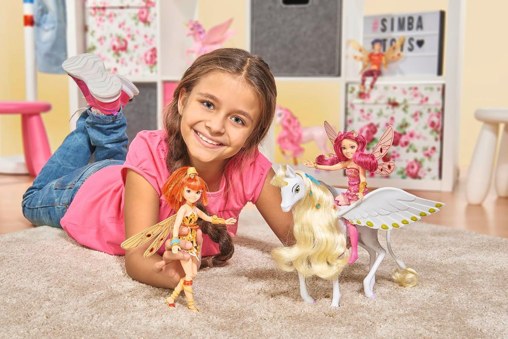 Simba 109480093 - Mia a já Unicorn Onchao, S pohyblivými křídly, sponkami do vlasů, stylingovým kartáčem, hracím koněm, poníkem, Centopia, od 3 let, růžové panenky Naty Shop