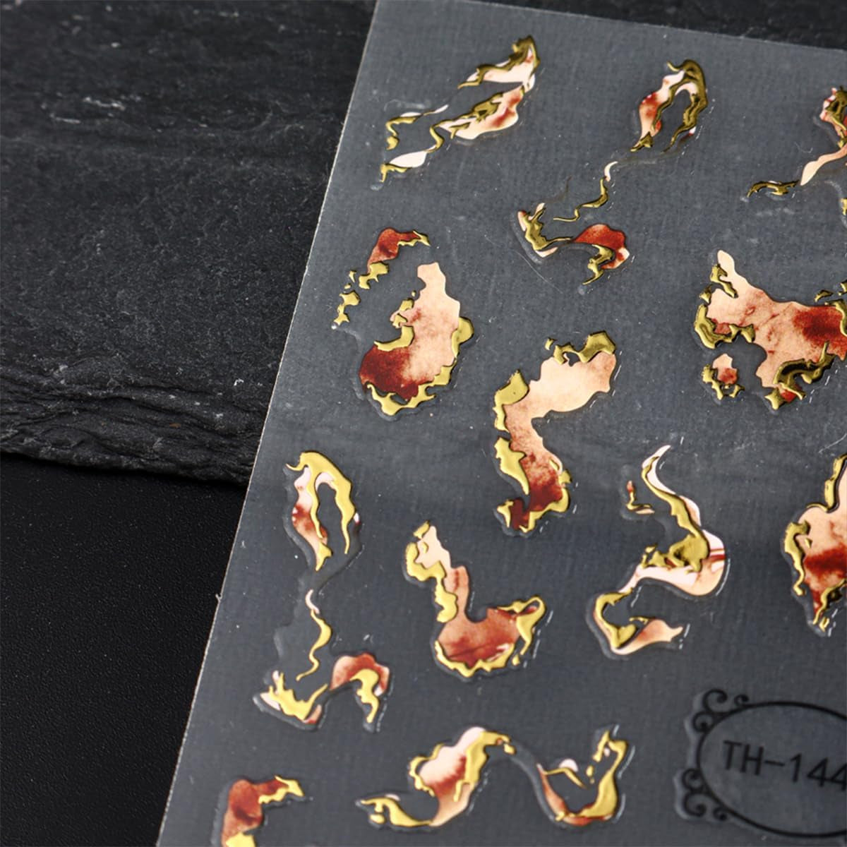 JMEOWIO Nagelsticker Marmor French Tip 8 Blatt Nail Art Sticker Selbstklebend Nagelaufkleber Dekoration Nageldesign Zubehör