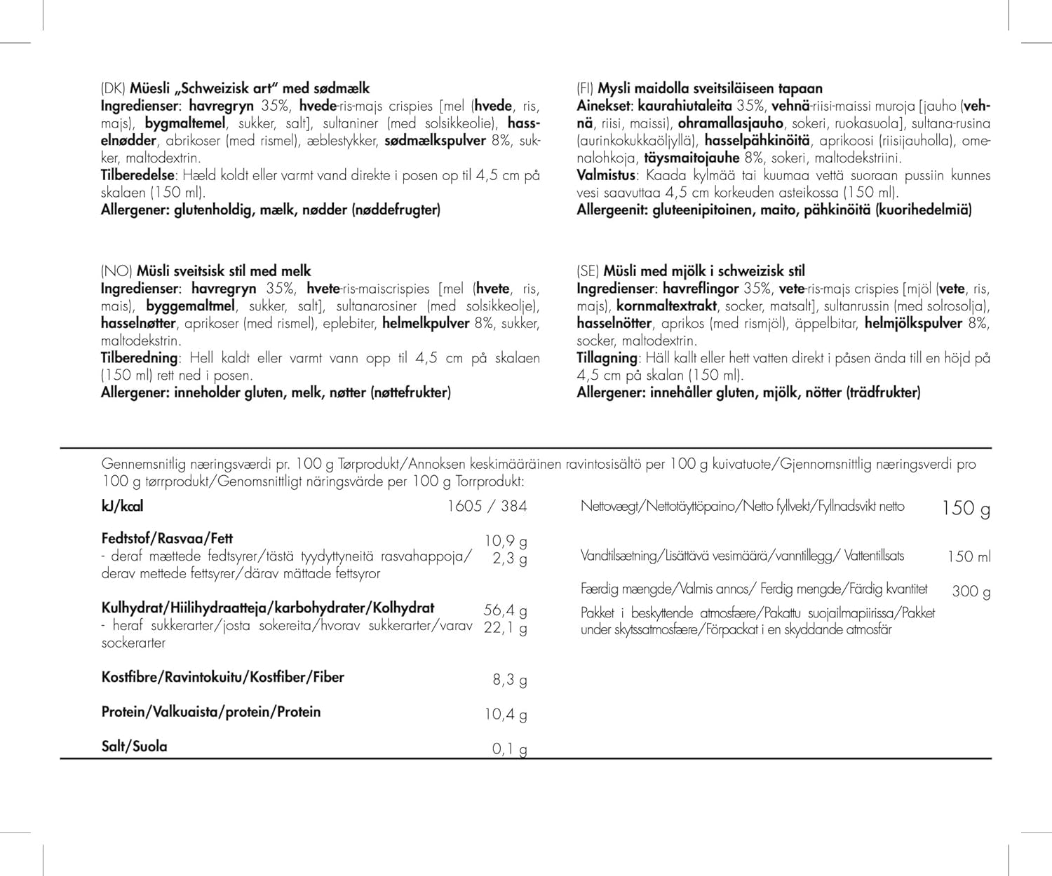 Trek'n Eat švýcarské müsli se sušeným mlékem (balení 2 ks)