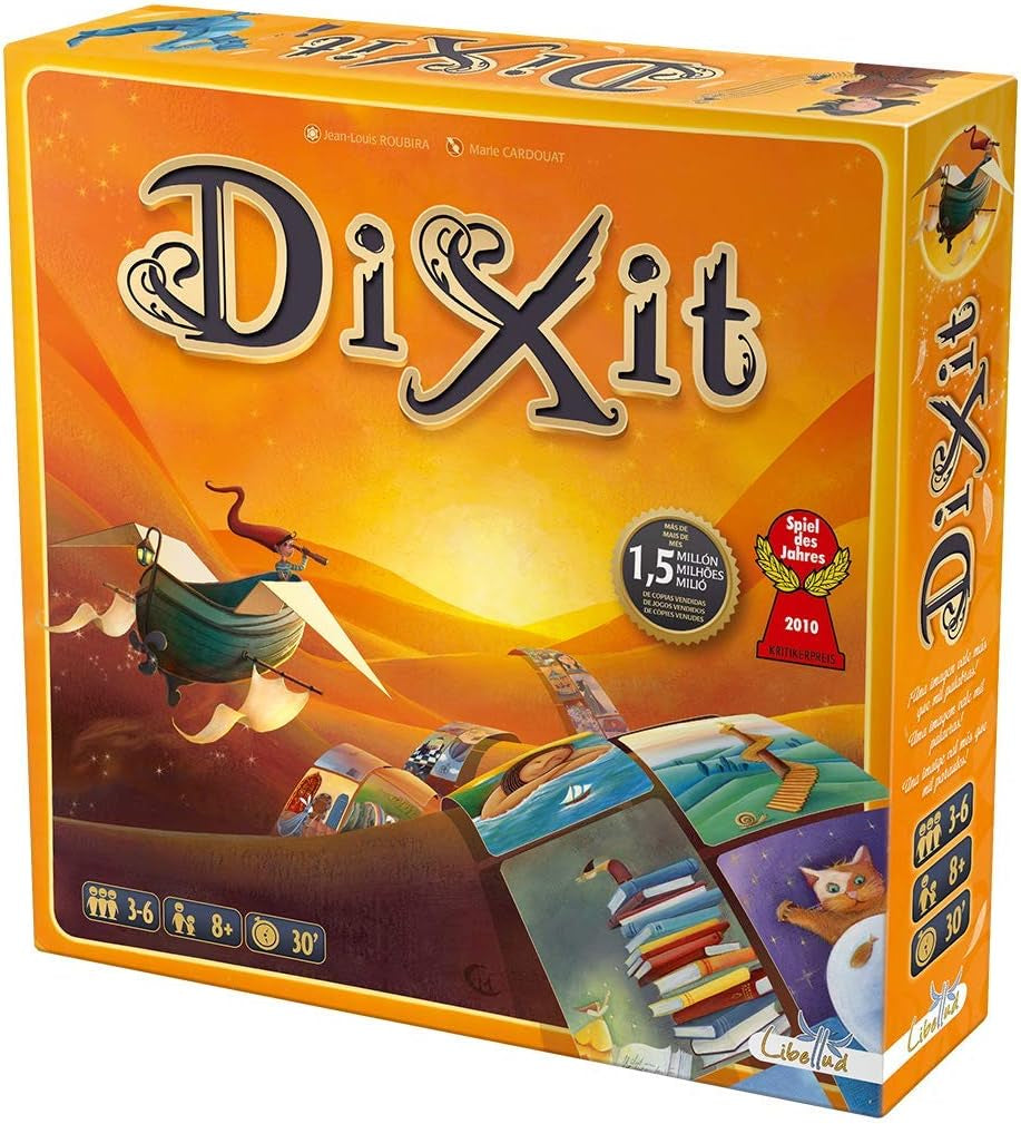 Asmodee, Dixit, versiune germană, joc de bază, O imagine valorează cât o mie de cuvinte, joc creativ de familie pentru 3-8 jucători cu vârsta de 8 ani și peste, Jocul anului 2010 cu o durată de joc de 30 de minute