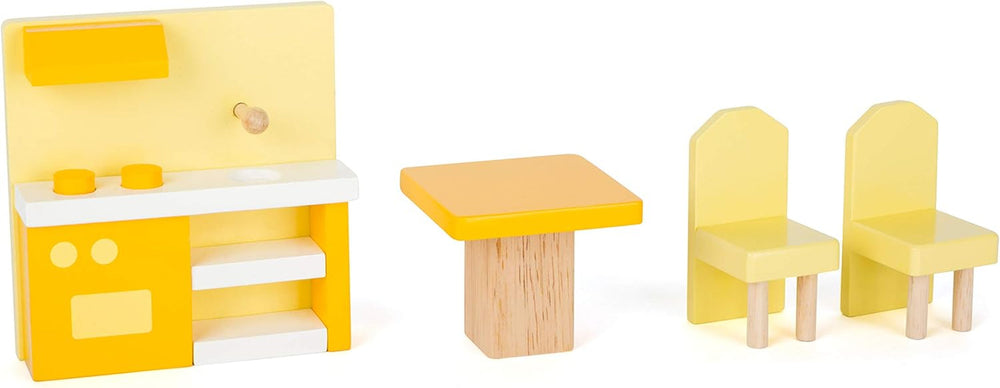 Small Foot 11192 3patrový otočný dřevěný domeček pro panenky včetně dětského nábytku Vícebarevné 37 X 40 X 67 cm Domky pro panenky Naty Shop