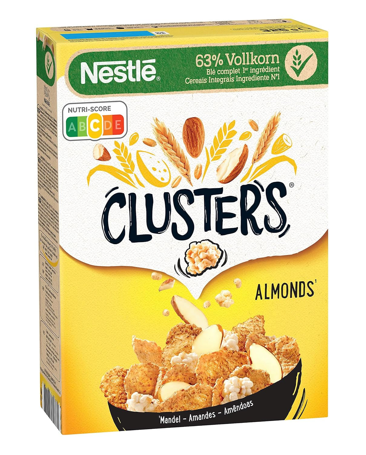 Nestlé Clusters Almond, lahodná snídaňová cereálie s křupavými mandlovými lupínky, 1 balení (1 x 325 g)