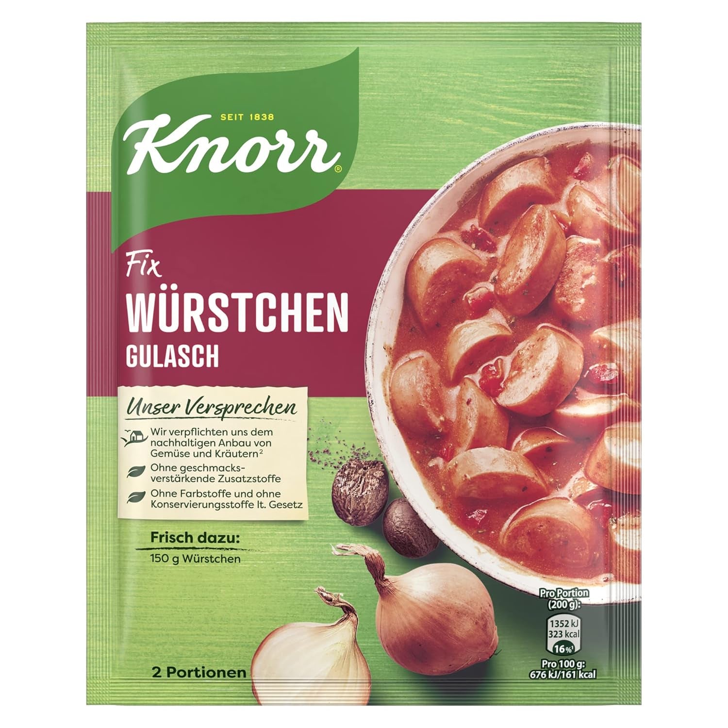 Knorr Fix Würzmischung Paprika-Gulasch für eine leckeres Fleischgericht mit natürliche Ingredient 4 Porce