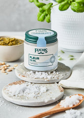 Fuchs Gewürze - Fleur de Sel | Ušlechtilá posypová sůl na chřest, mořské plody a ryby | Meersalz v prémiové kvalitě 100 g v wiederverschließbaren Gewürzglas