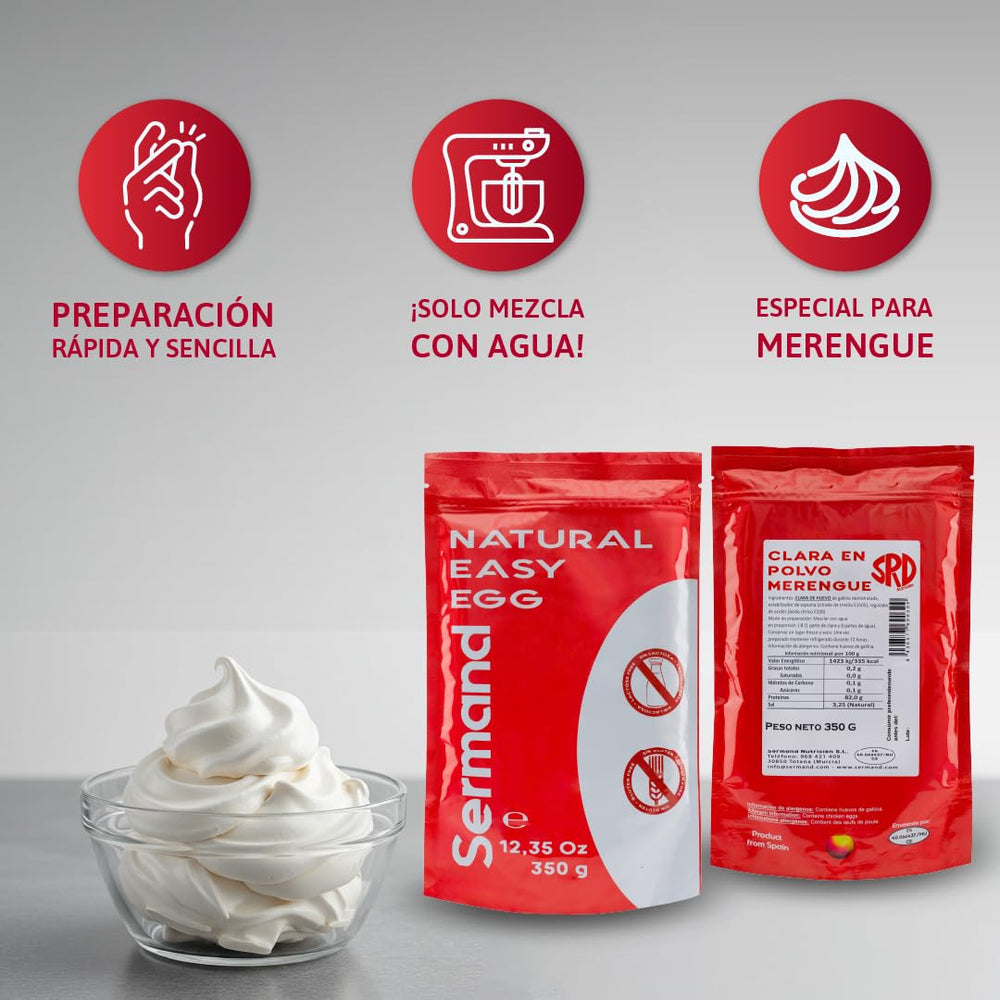 Eiweißpulver für Baiser (350 g) | Pasteurisiertes Eiklar | Getrocknetes Eiweiß | Bez laktózy Bez lepku | V wiederverschließbarem Zip-Beutel