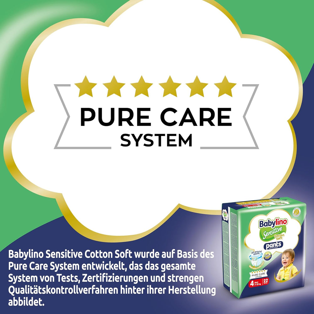 Pleny Sensitive Cotton Soft, velikost 4, Kalhotky Maxi (7-13 kg), 22 kusů