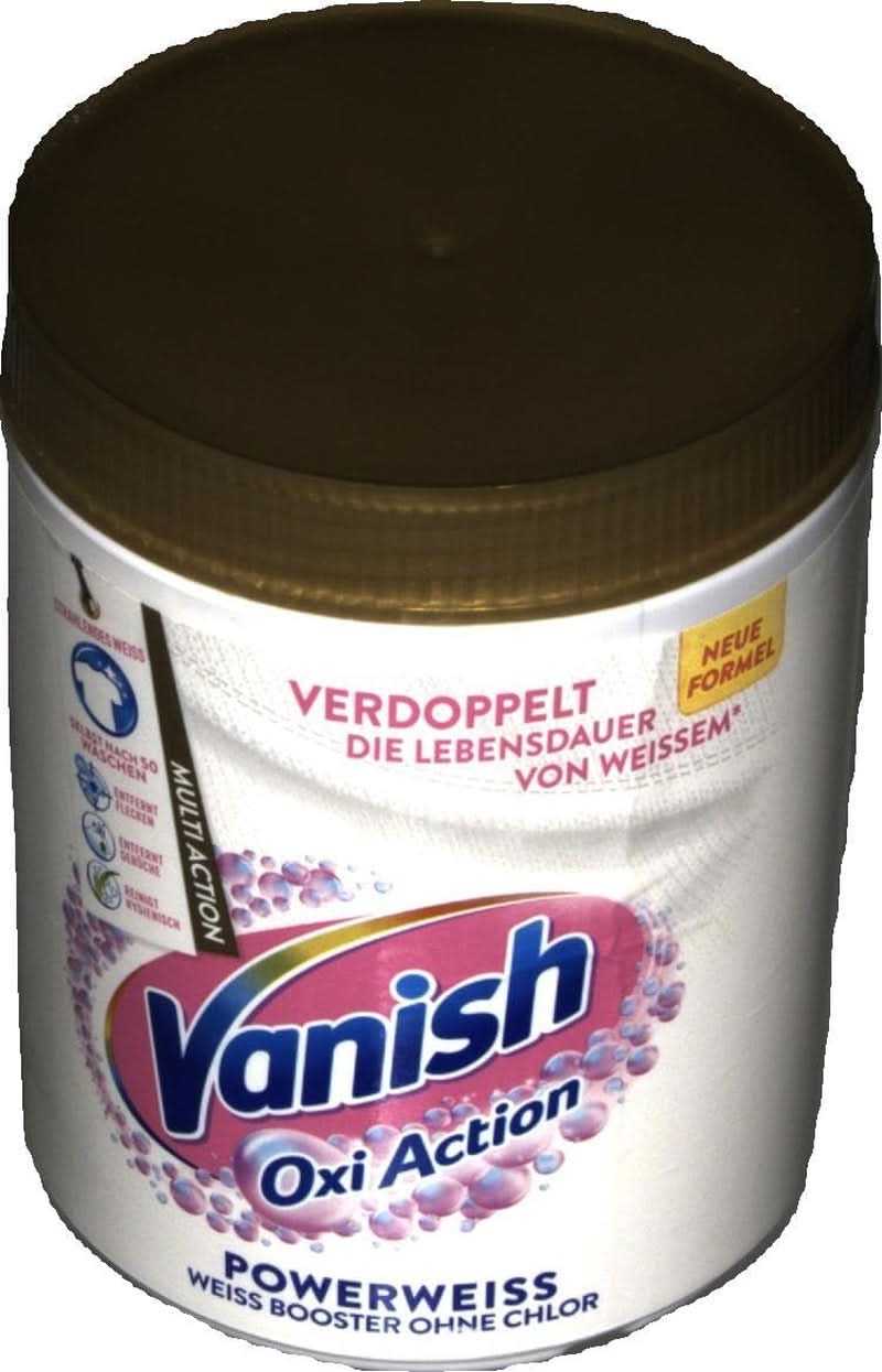 Vanish Oxi Action Powerwhite Powder - 1 X 1,125 Kg - odstraňovač skvrn a prášek pro zlepšení prádla bez chlóru - na bílé prádlo Prací prostředky Naty Shop