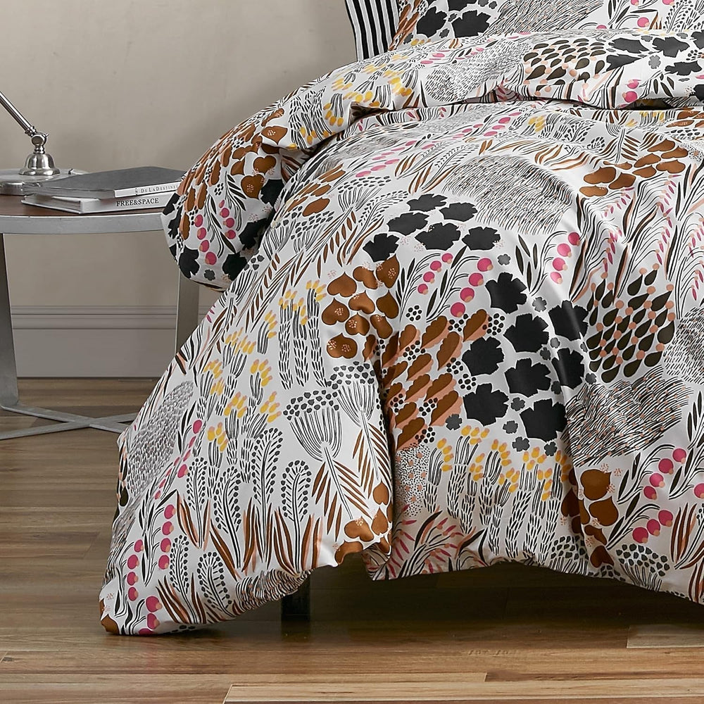 MARIMEKKO Set de lenjerie de pat Queen, lenjerie de pat din bumbac percale cu fețe de pernă asortate, decor de casă pe tot parcursul anului (Pieni Letto, Multicolor, pat Queen size) Plapumi si pilote Naty Shop