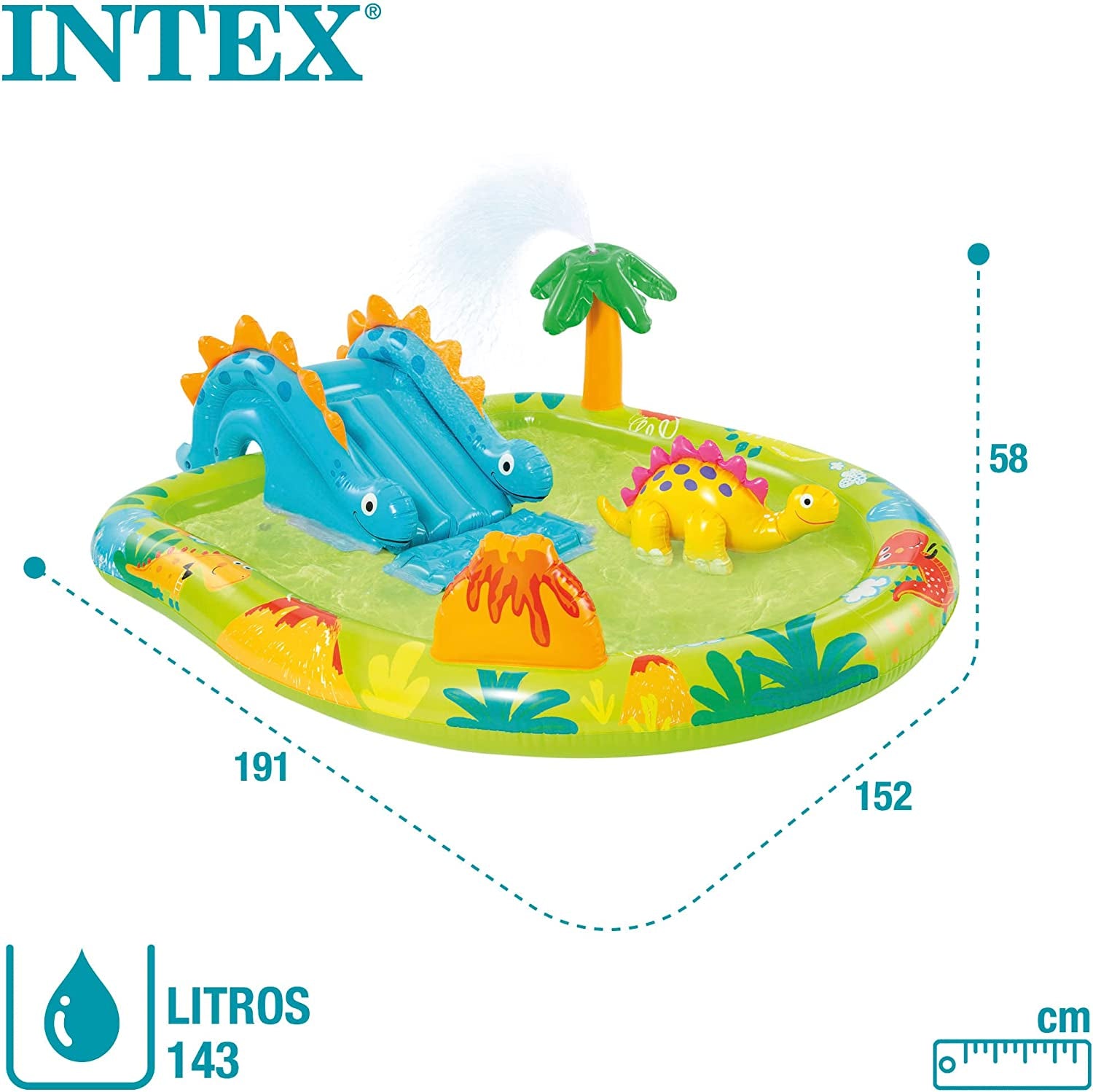 Intex 57166NP nafukovací hřiště s malými dinosaury, vícebarevné