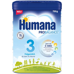 Humana 3 Folgemilch Vorteilspack - 4x750g s 5 HMO, Natürliche Abwehrkräfte, Optimal für Babies ab dem 10; měsíc