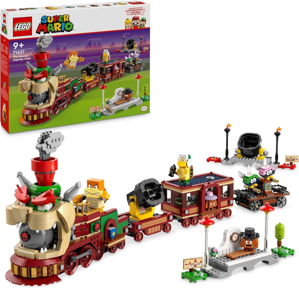 LEGO Super Mario Express Bowser Train Kids Adventure Playset with Hammer Brother 2 Gumbas a 2 Parapunctures Dárek pro Nintendo pro chlapce, dívky a hráče 71437 Stavebnice Besuche den LEGO-Store Výchozí název