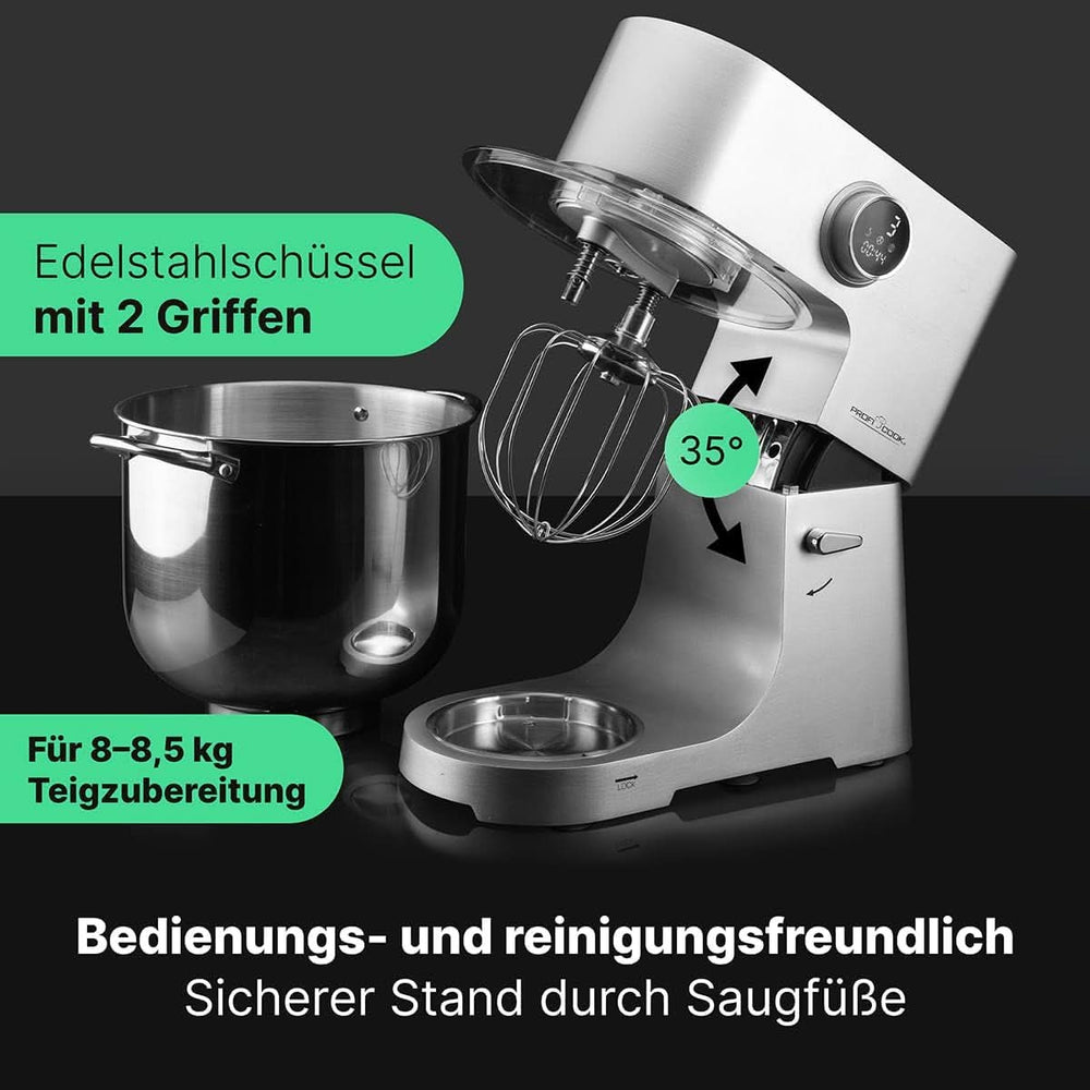 Proficook® Küchenmaschine Mit XXL 12L Schüssel | Knetmaschine Mit 2500W Longlife-Profi-Motor | Metallgetriebe Und-Display | Kuchyňský robot Für Bis Zu 8,5 kg těsta | 13 rychlostí | PC KM 1254 Matka a dítě Naty Shop