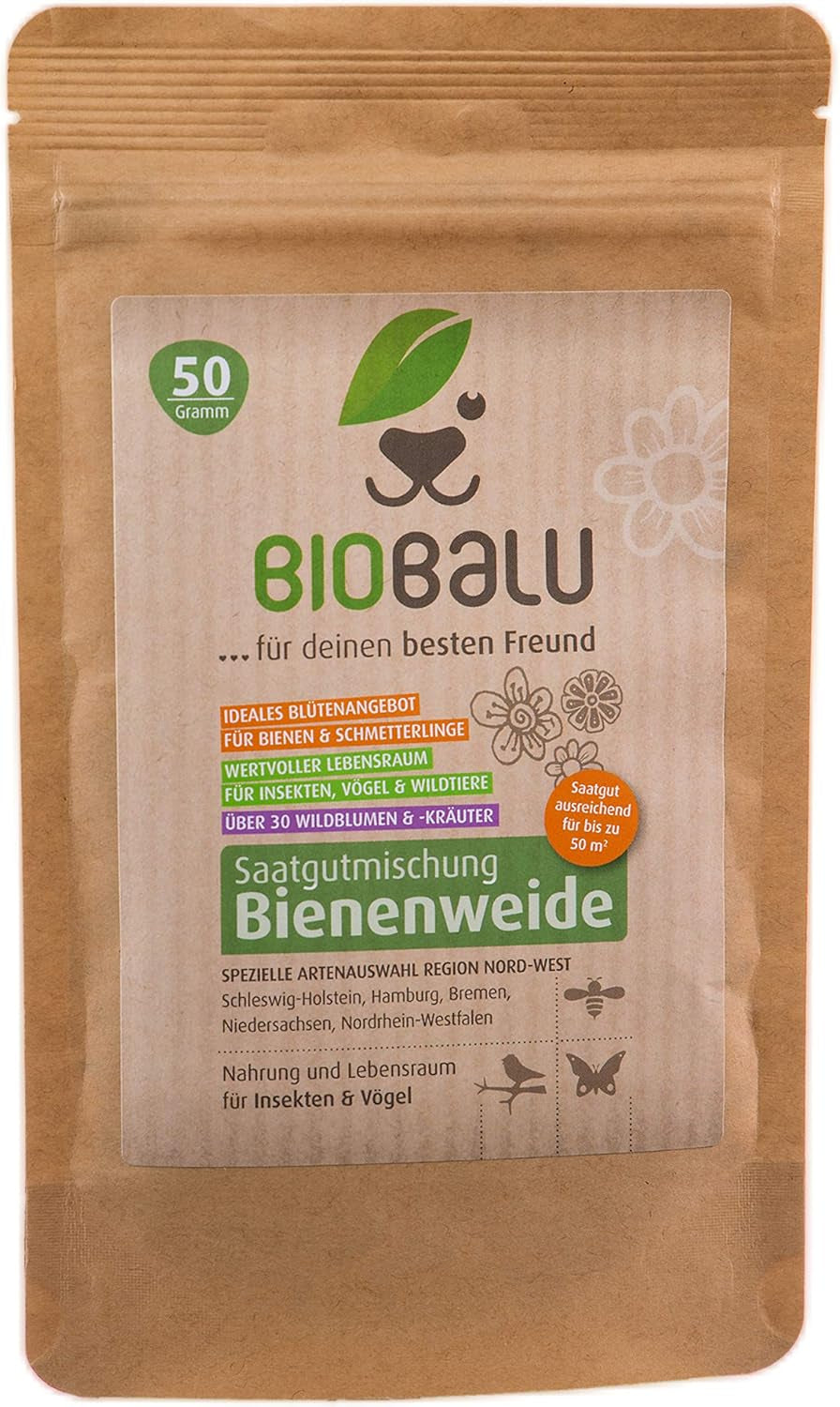Včelí semena - luční květy, vytrvalé a mrazuvzdorné, semena - přes 40 původních květin a divokých bylin, speciální výběr druhů pro jižní Německo, 50g