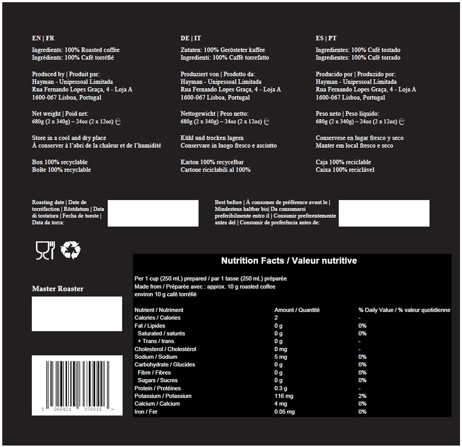 100% Manos Juntas Kaffee aus Kolumbien - Geröstete Bohnen | Kaffee-Röststufe: Mittlere, Anzahl von Einheiten: 1 x 340g/12oz