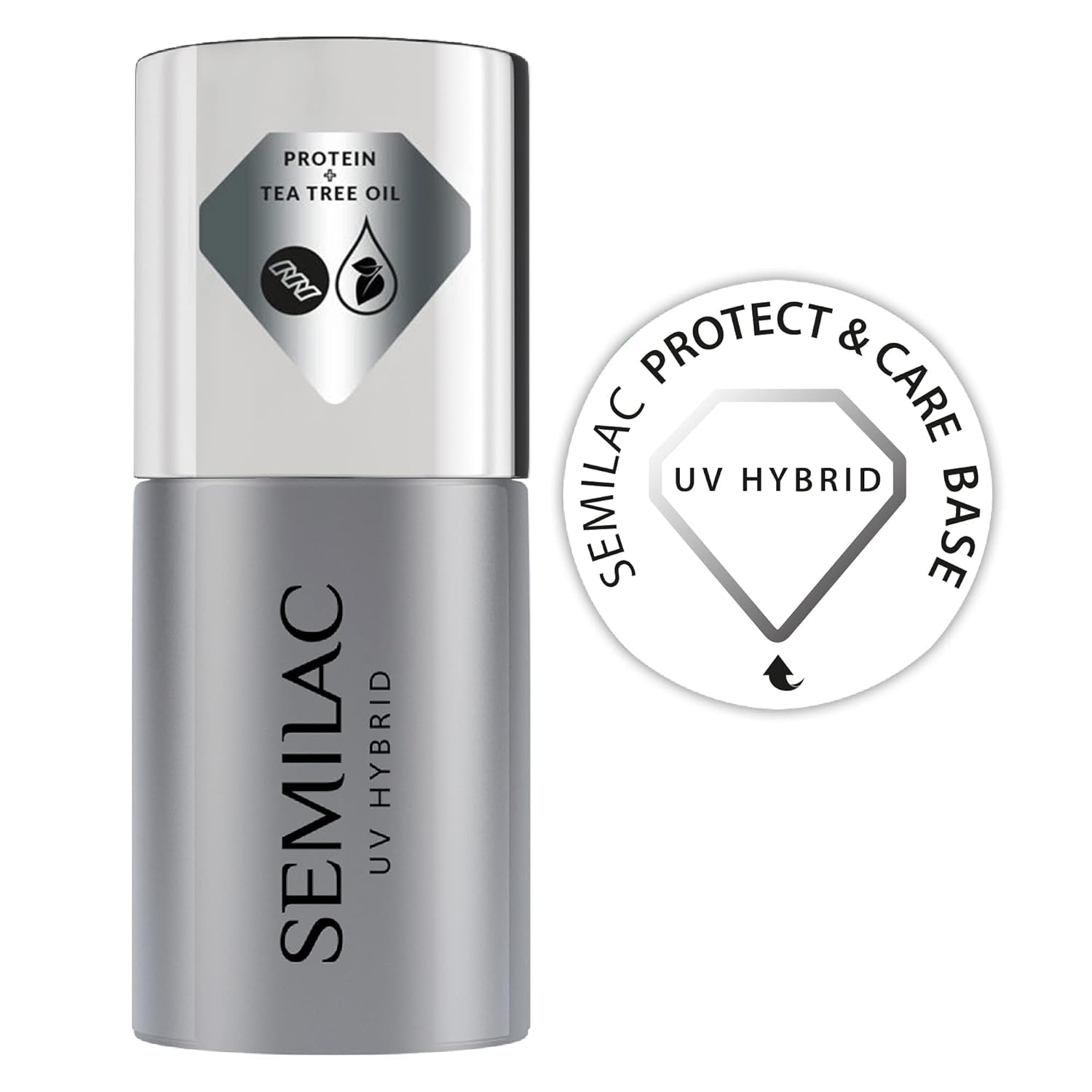 Semilac Pure & Clean UV báze pod lak na nehty 7ml – Samonivelační hybridní báze pro citlivé nehty