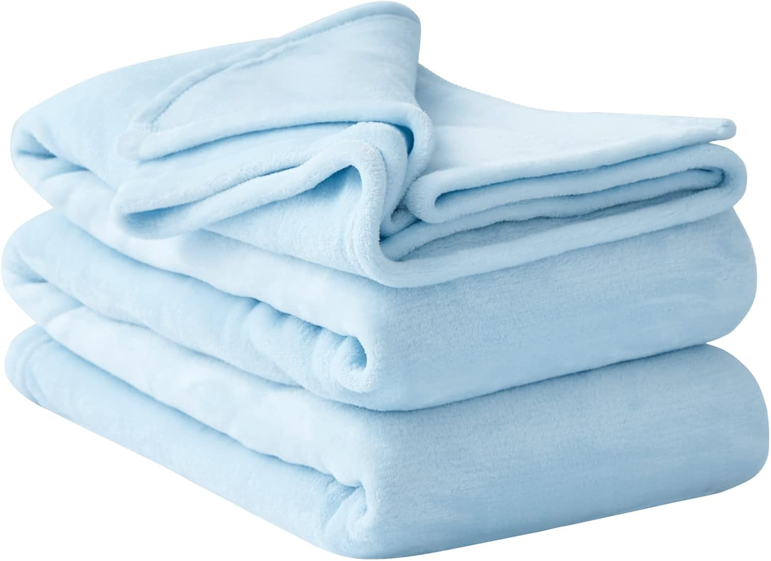 Aisbo Cuddly Deka Chlupatá deka šedá - Fleecová deka 150X200 Cm XL zateplená deka na pohovku, útulná obývací deka Světle šedá Měkká jako deka do obývacího pokoje Deka na pohovku na zimní postele a přikrývky Besuche den Aisbo-Store Světle modrá 220 X 240 Cm