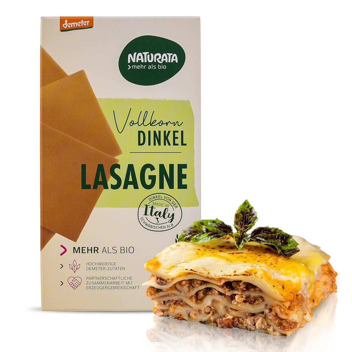 BIO celošpaldové pláty lasagní, 250g | Demeter kouzlo ze Švábských Alp | Jemná ořechová příchuť pro lasagne a kastrol