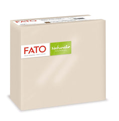 Fato - Șervețele de hârtie de unică folosință naturale pliate 4 ori, ecologice, pachet de 40 de șervețele, mărimea 38X38, 2 straturi, 100% hârtie reciclată